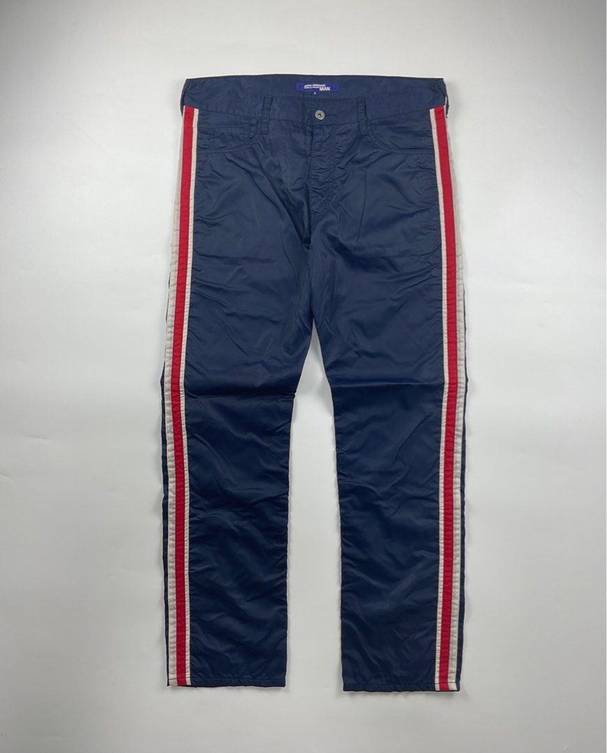 Junya Watanabe S/S'07 Nylon Tape Pants (Category: Trousers) located in Paranaque City. Submitted by _baclarancartel (Listing ID 1312347931, Image 2). Description: Junya Watanabe S/S'07 Nylon Tape Pants Sz Small fits 32-34 Check measurements 9/10 Condition Waist: 17 Inseam: 29.5 Leg Opening: 8 Front Rise: 11 Thigh: 12 Knee: 9.5.
