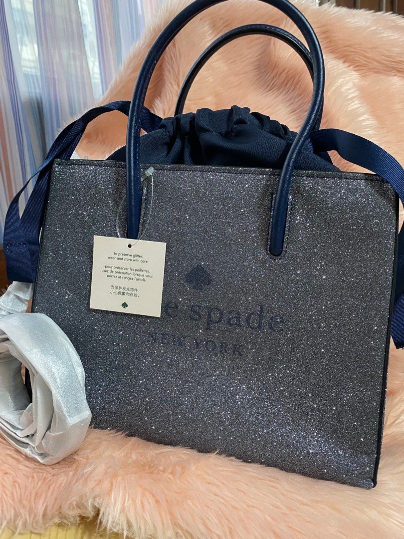 KATE SPADE Trista Glitter shopper tote Luxury Bags Wallets on Carousell