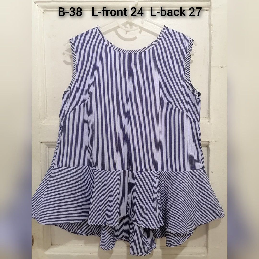 Ladies Sleeveless blue Stripes (Category: Sleeveless) located in Manila. Submitted by declutzz.4u (Listing ID 1312440987, Image 1). Description: -Preloved-Declutter -bought but unused -no issue.