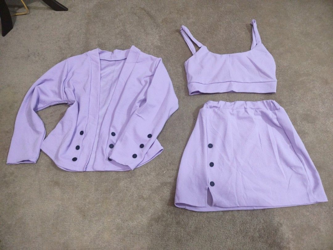 Lilac Lavender Formal Coordinates Set officewear (Category: Sets & Coordinates) located in Bulacan. Submitted by nathariashoppe (Listing ID 1312389529, Image 2). Description: S-M size bust: 32 waist: 25-26.