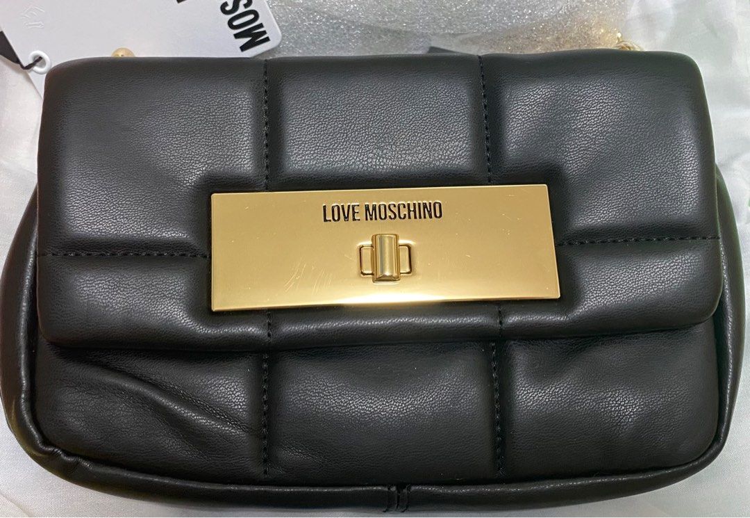 Moschino black leather shoulder bag on sale