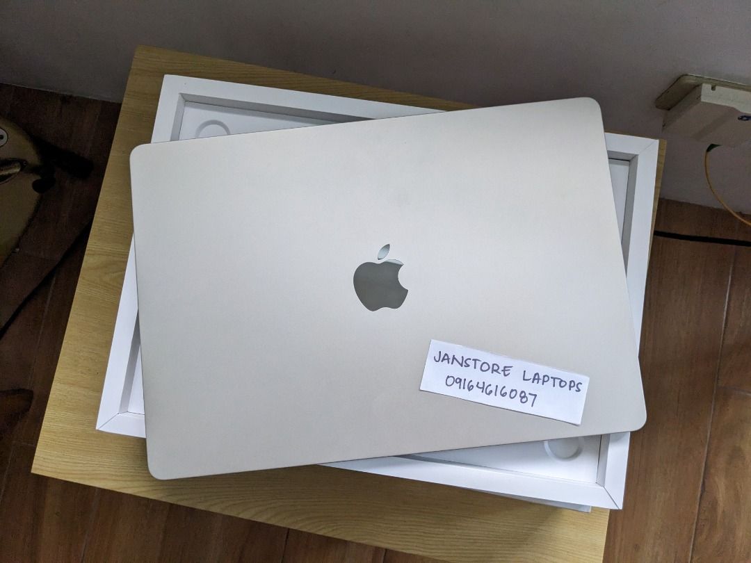 Macbook Air 15 2024 Apple M3 8GB 256SSD (Category: Laptops & Notebooks) located in Quezon City. Submitted by janstore-computer-trading (Listing ID 1312376675, Image 1). Description: Model : Macbook Air 15 inch M3 2024 Condition : Slightly Used , Good As New , Complete with Box Price : 64,500 (Battery Cycle 8 Only - Warranty up to 5/2025) Specs Processor : Apple M3 Chip Ram : 8GB Unified Memory Storage : 256 GB SSD Screen size : 15.3 inch Liquid R