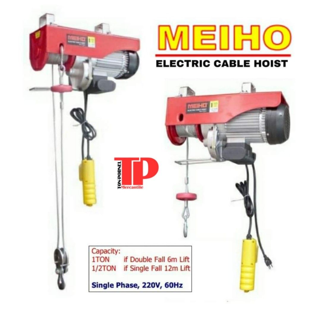 MEIHO ELECTRIC CABLE HOIST (Category: Construction Tools & Equipment) located in Manila. Submitted by tonpornel (Listing ID 1312307109, Image 1). Description: Ton-Pornel Mercantile • We supply Powertools, Hardware tools, Plumbing, Paints, Electrical and Construction materials • We offer Paint Mixing and Powertools Repair Visit us: 38 Marcos Highway Mayamot, Antipolo City https://maps.google.com/?cid=1384230075759805792&entry=gps Store hours Mon t