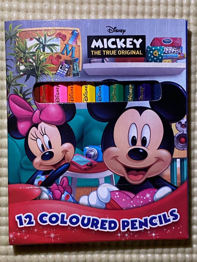 Mickey Mouse Colour Pencils, Hobbies & Toys, Stationery & Craft