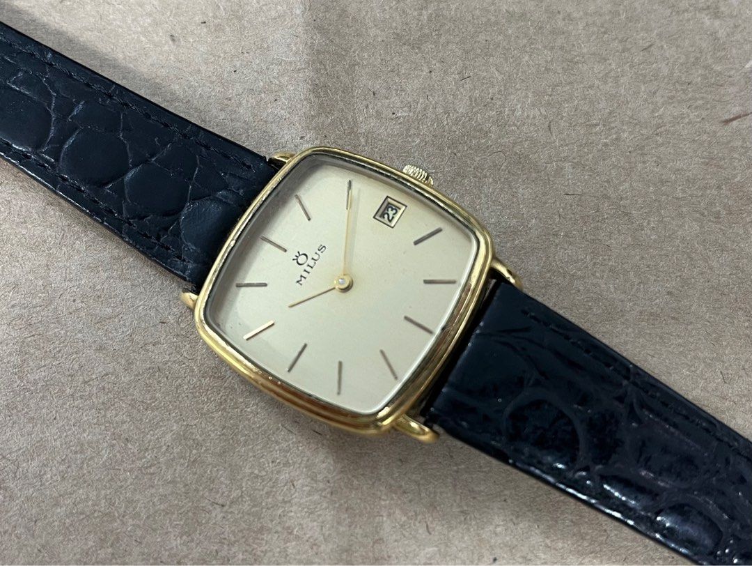 Milus Swiss Made watch 美力士手動機械腕錶 (走時過慢，當維修parts賣）