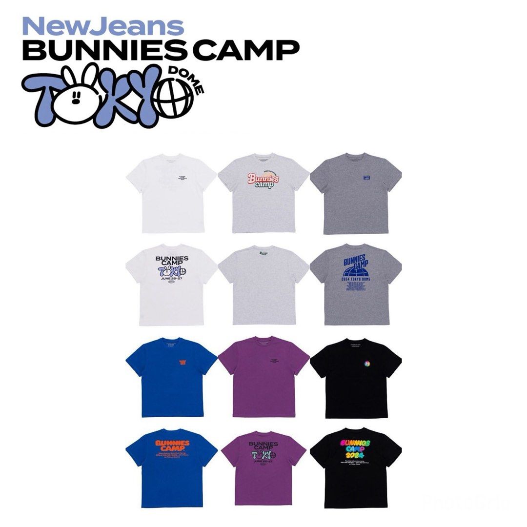 大人気新品 newjeans BUNNIES CAMP グレー Tシャツ 完売品 限定 レア｜アイドル アイドル