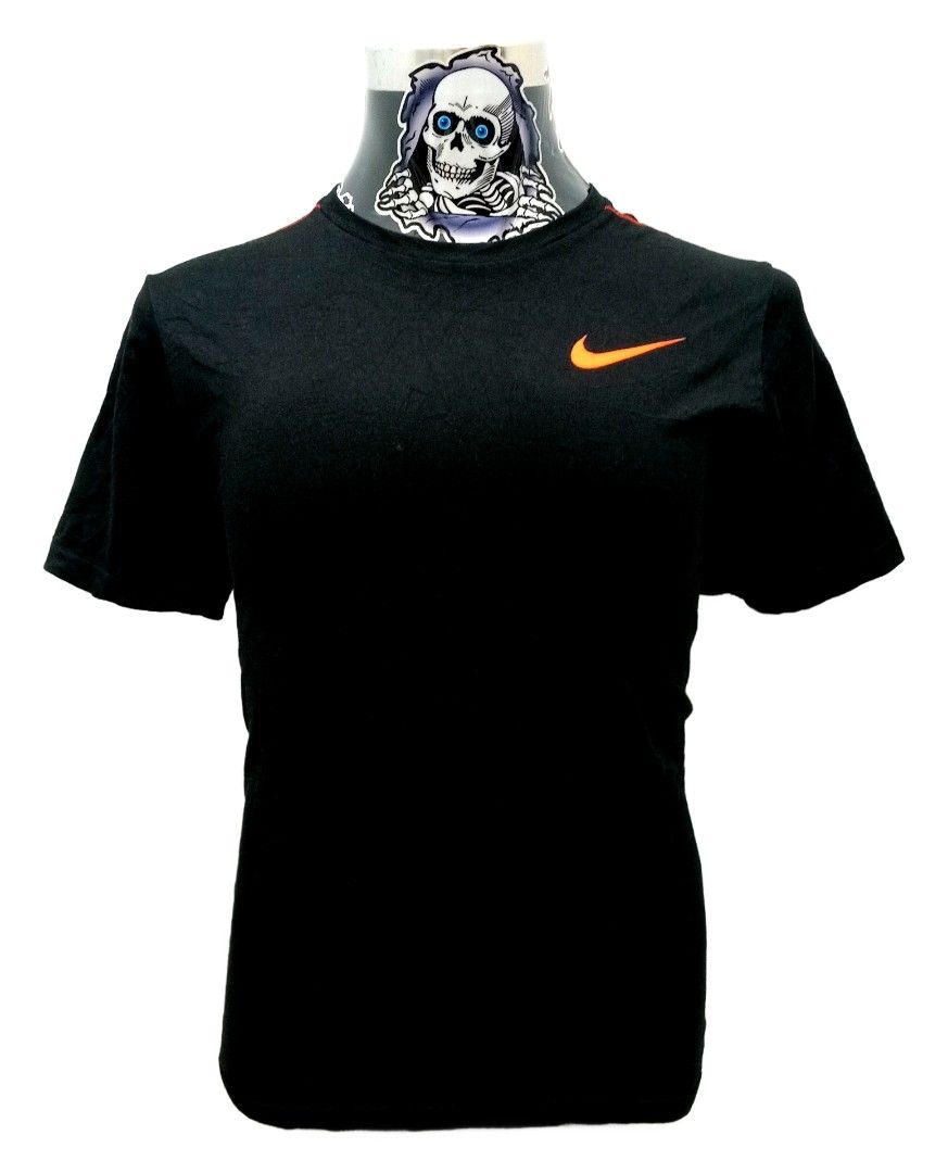 Nike Small Swoosh Black Orange Jersey Men s Fashion Activewear on Carousell