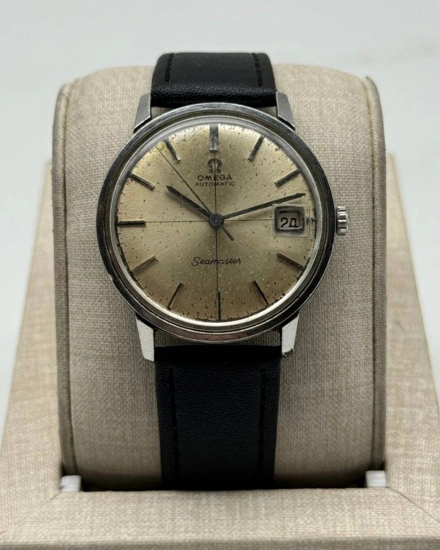 Omega Seamaster Patina Dial Leather Strap (Category: Luxury Watches) located in Manila. Submitted by _classicwatchcollection (Listing ID 1312314398, Image 1). Description: FS: Omega Seamaster Patina Dial Leather Strap Php: 28,000 Condition: 8/10 Movement: Automatic Case size: 35mm Unit only. Pm or Contact 09063027061 for inquiries..
