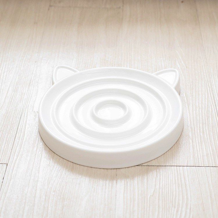 One Piece Slow Feeding Bowl Cat Bowl Ceramic Cat Slow Food Basin Cat