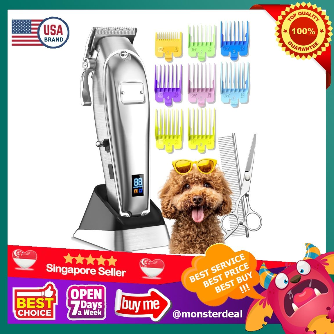oneisall Dog Grooming Clippers for Thick Heavy Coats 2 Speed Cordless Hair Trimmers with Metal Blade Grooming Kit for Pets Dogs Cats Animals Pet Supplies Health Grooming on Carousell
