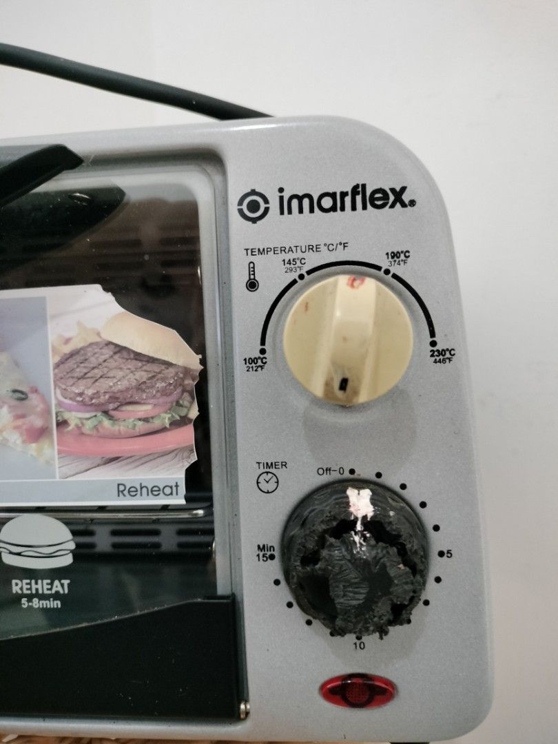 OVEN TOASTER IMARFLEX (Category: Ovens & Toasters) located in Taguig. Submitted by geantamayo24 (Listing ID 1312309244, Image 2). Description: Still Working and Good condition The issue is only a switch, The rest good condition.