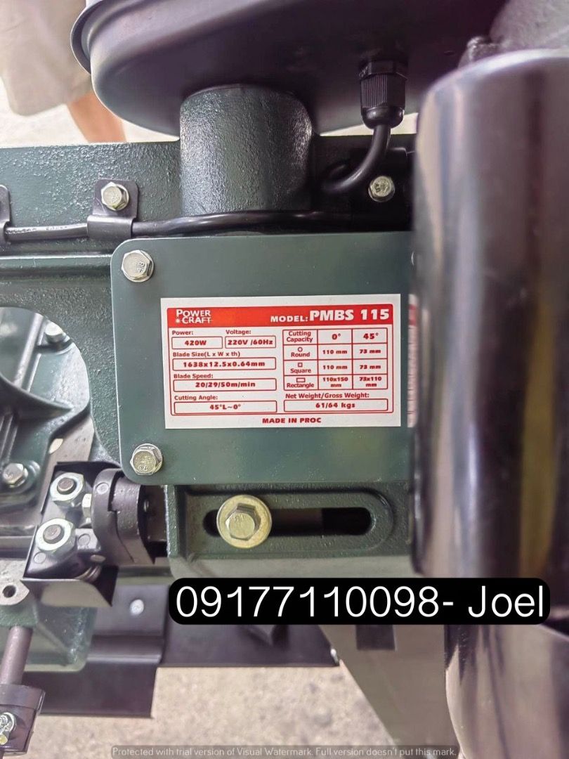 Powercraft Metal Bandsaw (Category: Construction Tools & Equipment) located in Manila. Submitted by joeyroque09 (Listing ID 1312342997, Image 1). Description: Powercraft Metal Bandsaw Code: PMBS 115 Price: 30,000/unit .