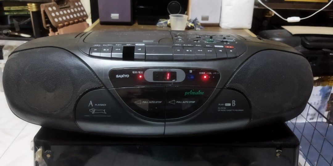 Sanyo PH-PR750 Primaire CD Radio (Category: Portable Music Players) located in Pasay City. Submitted by marineljapansurplus (Listing ID 1312318406, Image 1). Description: Sanyo Primaire CD Radio Model: PH-PR750 CD 💿: Working 👍 TUNER 📻: Working 👍 (complete all local FM/am station) malakas signal Cassette 📼: not playing worn out belt but u can play the Bluetooth receiver device. Instant Bluetooth speaker kna) Power 🔌: 100v 16W(need gamitan Ng