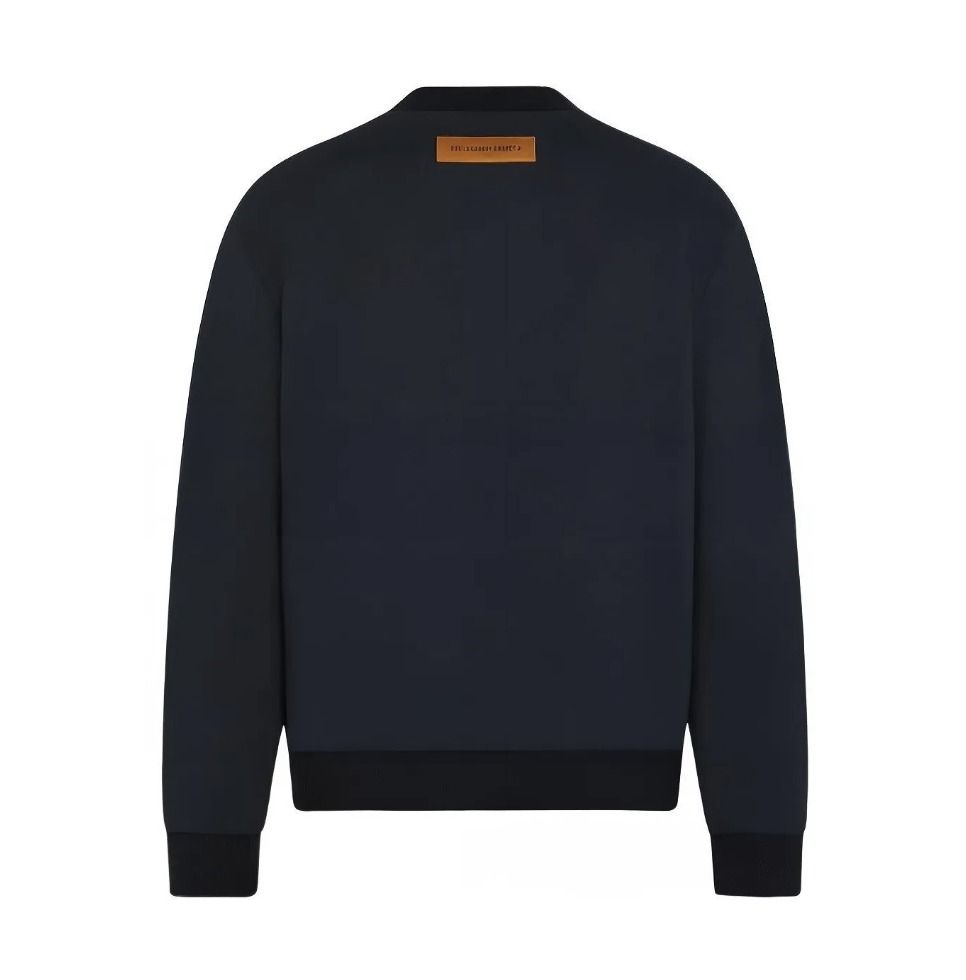 SS22 Louis Vuitton Lv Stitch Print Embroidered Navy Sweatshirt Men s Fashion Tops Sets Hoodies on Carousell