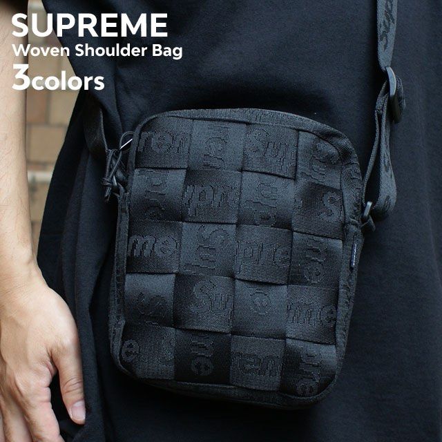 supreme woven shoulder bag 黒