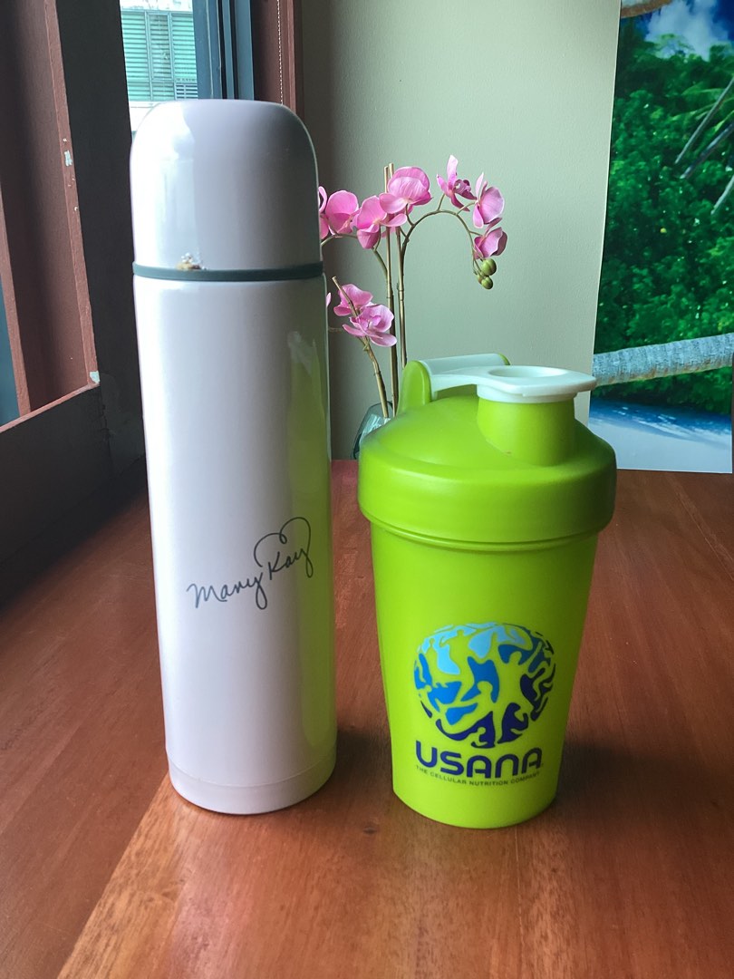 USANA shaker with Mary Kay Thermos, Furniture & Home Living