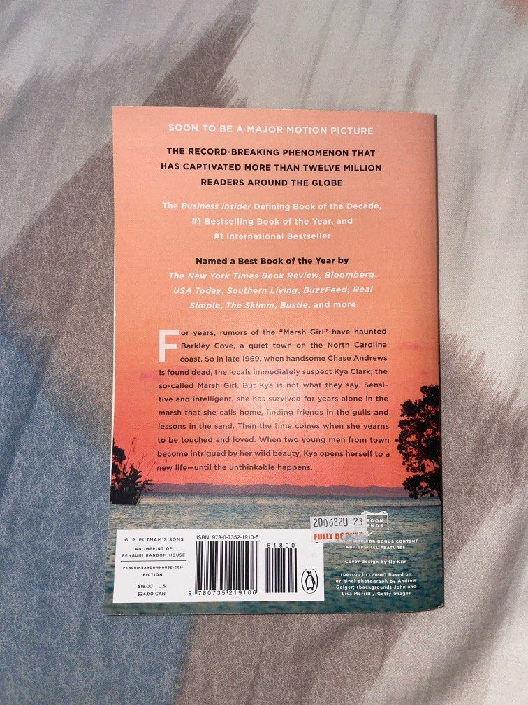 Where the Crawdads Sing by Delia Owens (Category: Storybooks) located in Quezon City. Submitted by sofiaflorenzo (Listing ID 1312284895, Image 2). Description: SRP: ₱571 Bought from Fully Booked Minor flaws (pictures included) RFS: decluttering, no longer interested.