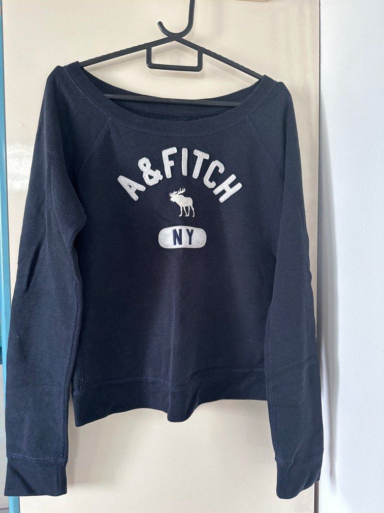 Abercrombie Fitch A F Navy Long Sleeve Sweater