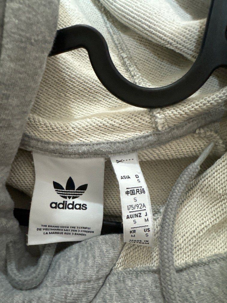 Adidas 3 Strip Grey Hoodie Pullover Jacket