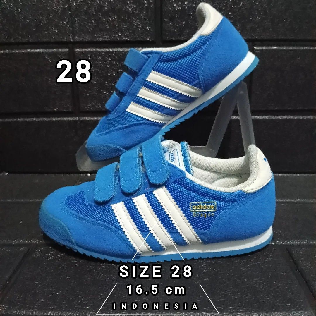 Adidas Dragon Kids Blue Size 28 Insole 16.5 cm