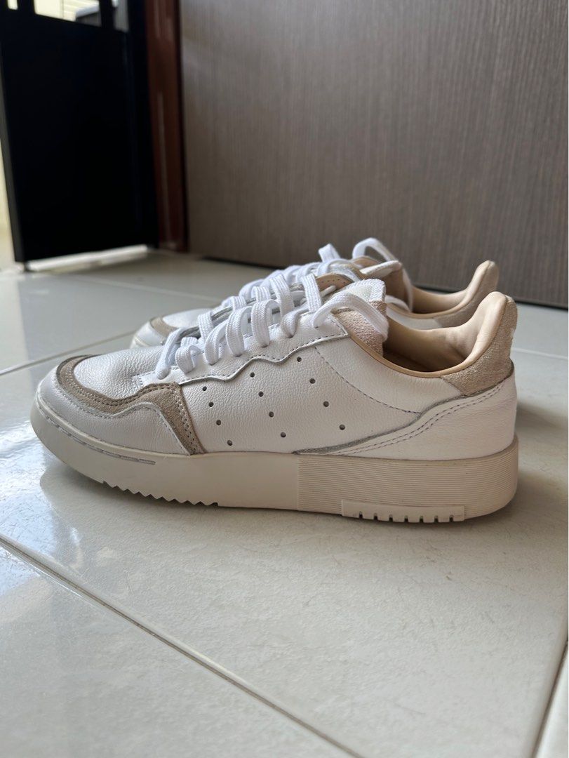 Adidas supercourt white maroon hot sale