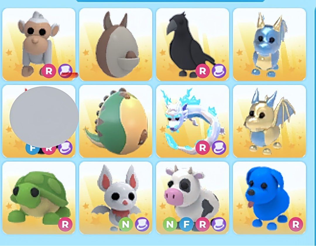 Adopt me pets (Category: In-Game Products) located in Singapore. Submitted by pixxiedustz (Listing ID 1312534708, Image 1). Description: Hello guys DM me if your interested. Next image is the pricing and availability. Crow -sold Cow -sold .