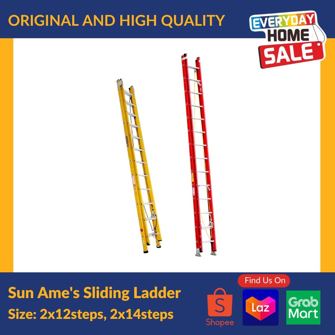 Ame’s Slide-type Extension Ladder Fiberglass, Commercial & Industrial ...