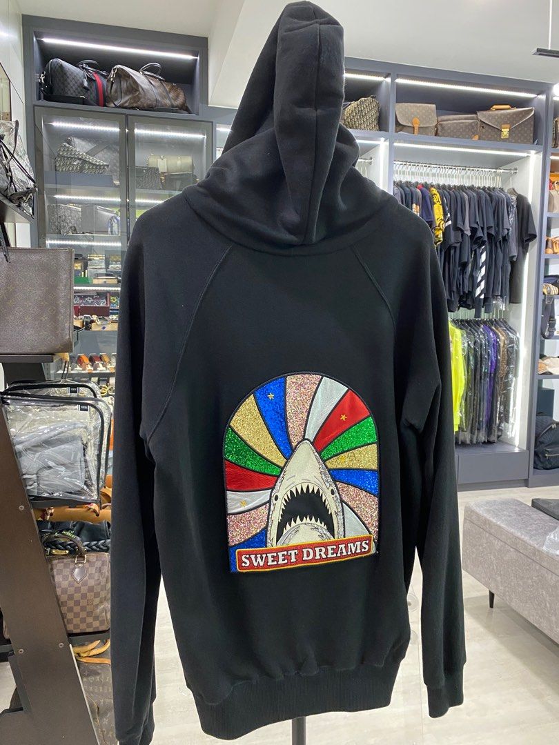 Authentic YSL Saint Laurent Hoodie Shark Rainbow XL Pit 22 inch