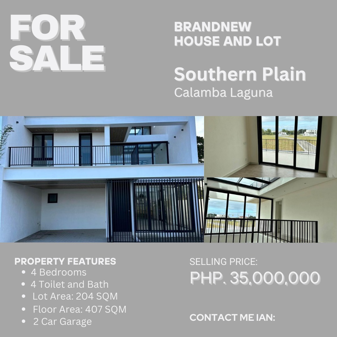 Brand New 4 Bedroom House and Lot For Sale in Southern Plain Calamba ...