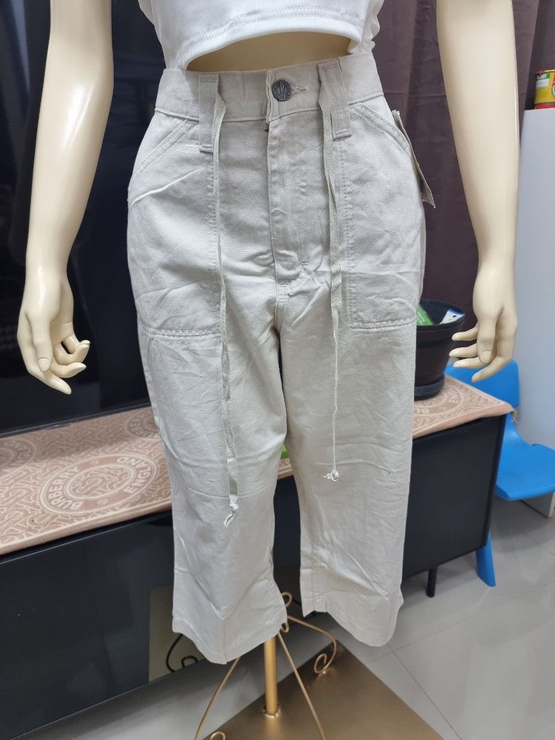 Capri Drawstring Pants Cotton M Women s Fashion Bottoms Other Bottoms on Carousell