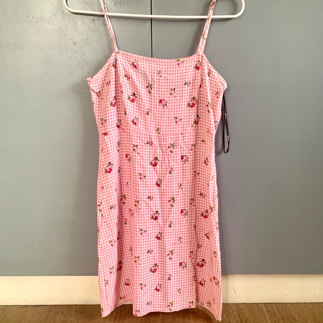 strapless open back dress daymaker dress // pink gingham *zoco exclusive*  shop zoco