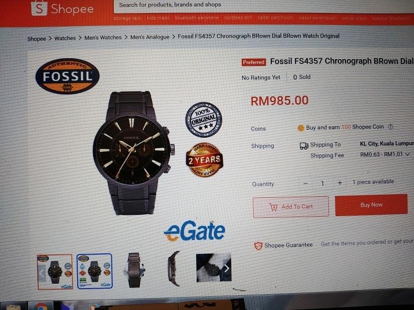 Fs4357 fossil watch top
