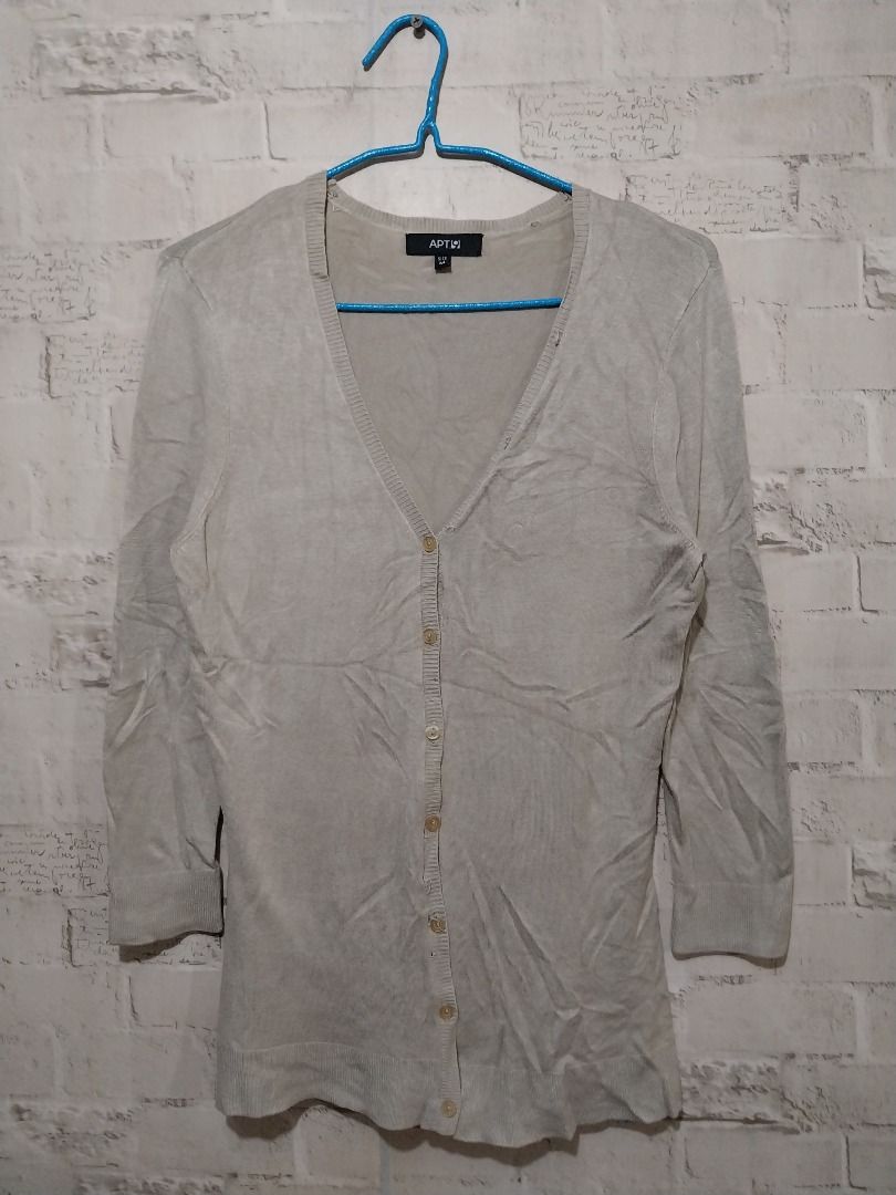 Apt. 9 Gray Cardigan Women s Fashion Tops Longsleeves on Carousell