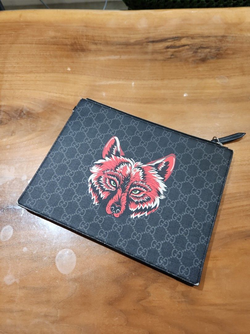 Gucci Supreme Wolf Clutch