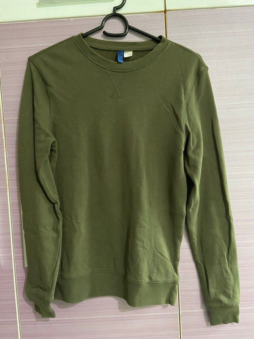 h m divided army green sweatshirt Men s Fashion Coats Jackets and Outerwear on Carousell