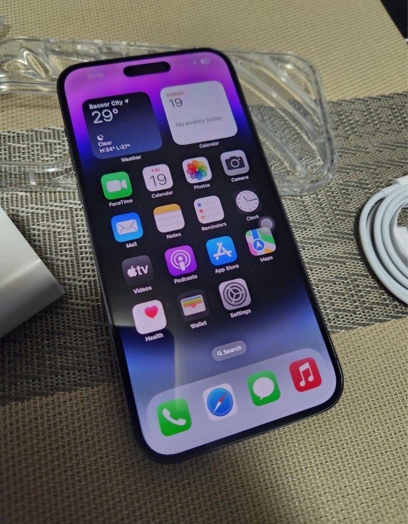 iPhone 14 Pro Max 256GB Deep Purple 79% BH (Category: iPhone 14 Series) located in Paranaque City. Submitted by eringoesgaga (Listing ID 1312508228, Image 1). Description: iPhone 14 Pro Max Deep Purple 80% BH Dual Physical SIM, Globe locked Software version (latest) Truetone Working Face ID working 98% smooth No performance issue Check and reset to sawa at meetup Inclusion C to lightning cable 4 cases Adapter could be included Selling for only 28