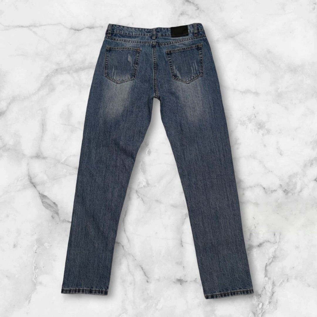Jeans Ripped Kill City, Fesyen Pria, Pakaian Bawahan di Carousell
