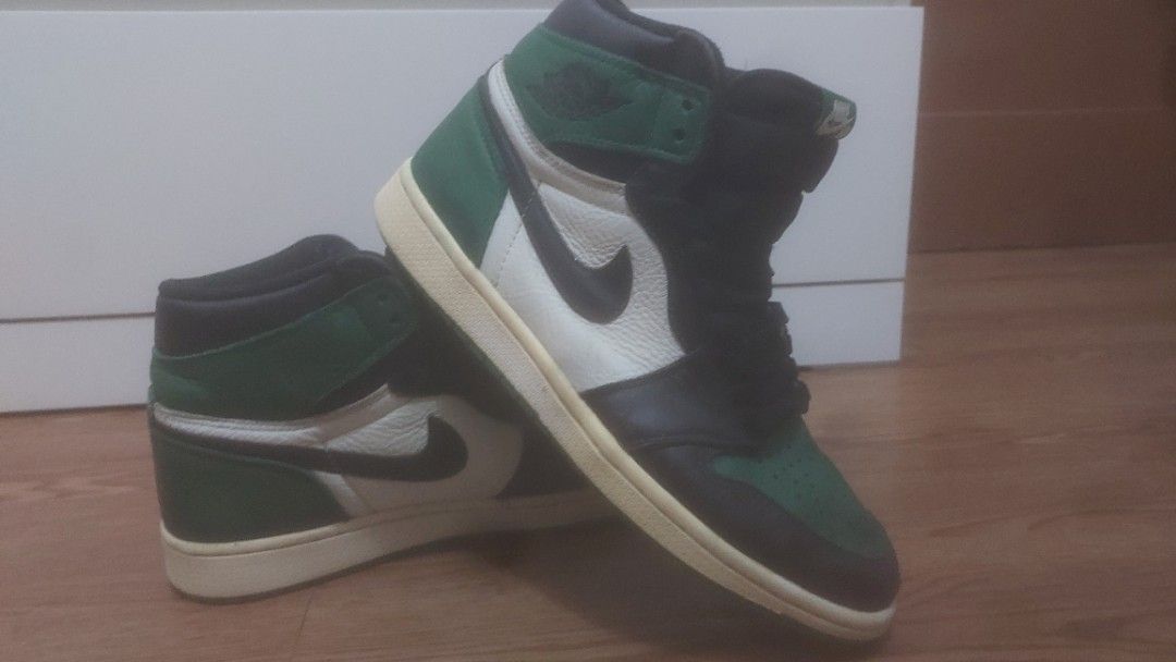 Nike Air Jordan High Pine Green US 9, Fesyen Pria, Sepatu