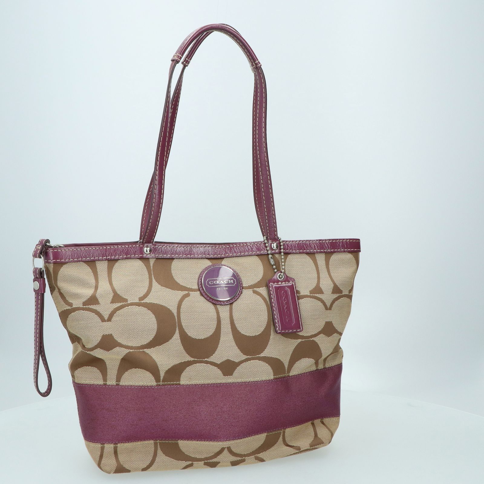 NO REFUND READ DESCRIPTION COACH F15112 CANVAS PURPLE TOTE BAG 247025330 AL Luxury Bags Wallets on Carousell