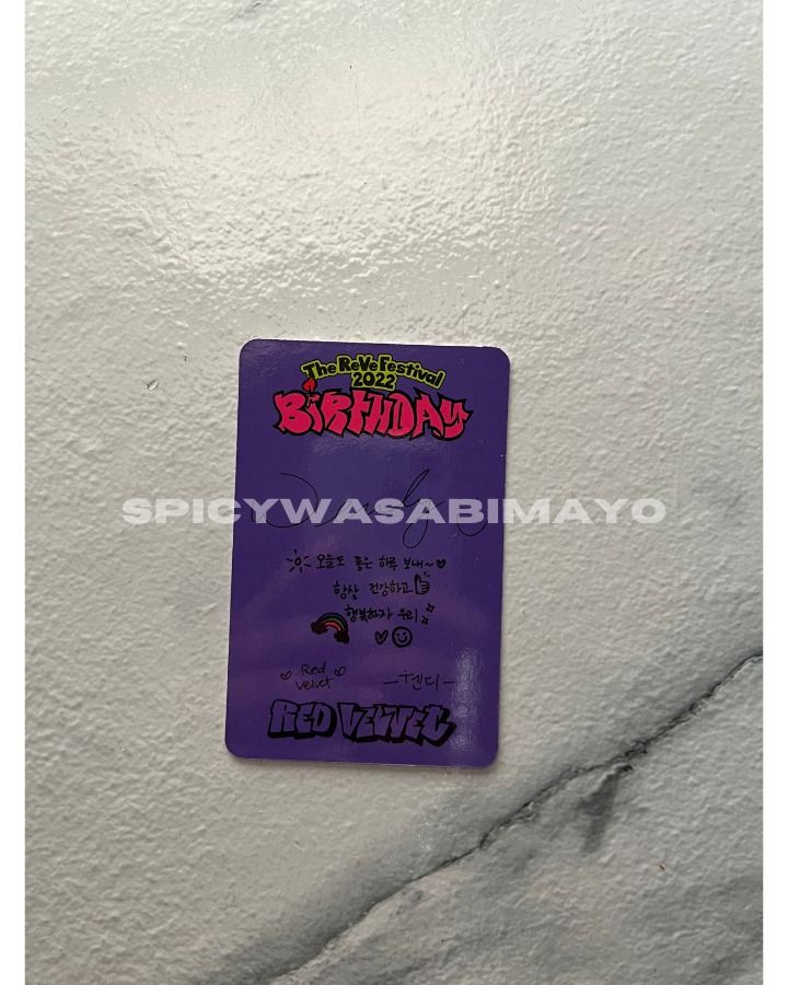 OFFICIAL PHOTOCARD PC WENDY REVE FESTIVAL 2022 BIRTHDAY, K-Wave di