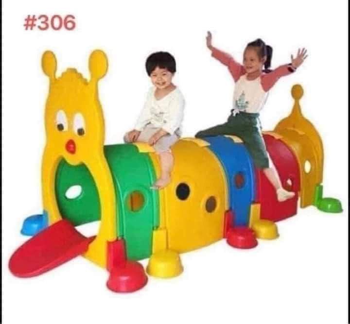 OUTDOOR PLAYGROUND (Category: Kids Toys) located in Manila. Submitted by saguittarian06 (Listing ID 1312490372, Image 3). Description: Onhand# restocks! #306 Catterpillar tunnel #409 seesaw #202 single slide #303 house e #301 rail car.