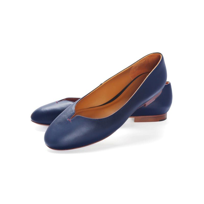 PALOLA Yumi Leather Ballet Flats Classic Night Blue Navy Handcrafted Women s Shoe Low Heel Italian Leather Original price 375 Women s Fashion Footwear Flats on Carousell