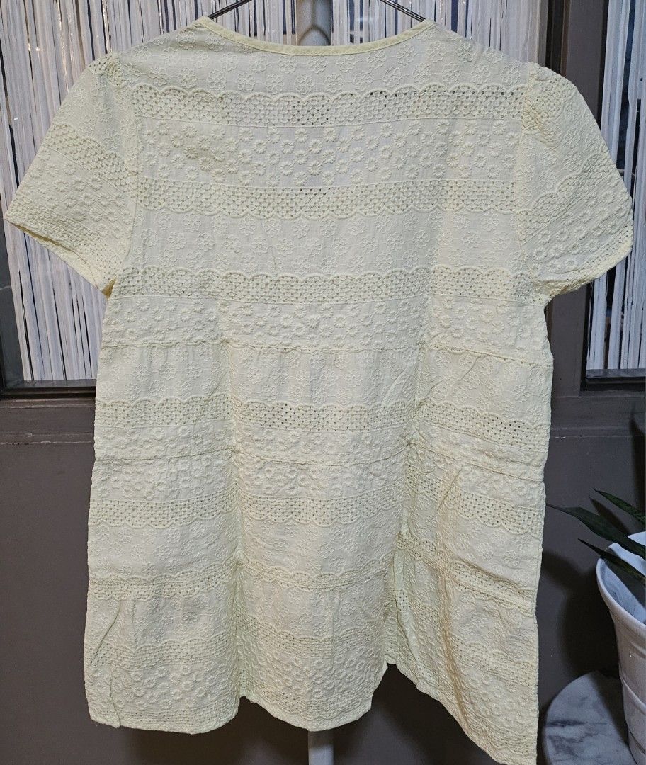 Pastel Yellow Eyelet Dress (Category: Dresses) located in Quezon City. Submitted by jess09876 (Listing ID 1312494573, Image 2). Description: Pastel Yellow Eyelet Dress • used less than 5 times then stored • this is personal owned that I no longer use hence selling low • RFS: decluttering #listsellwin.
