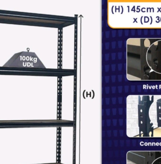 rak besi 4 tingkat m, Furniture & Home Living, Furniture, Shelves ...