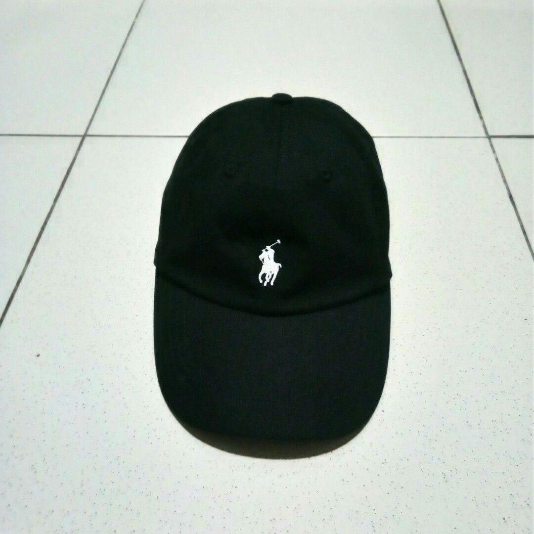 Ralph Lauren small white logo black cap white pony logo Men s Fashion Watches Accessories Caps Hats on Carousell