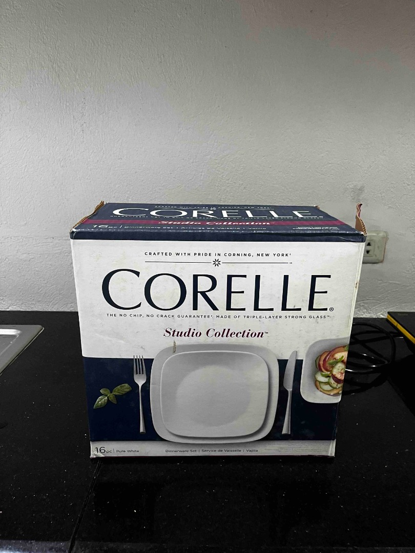 RUSH SALE! Corelle Studio Collection set of 16pcs Pure White, Furniture ...