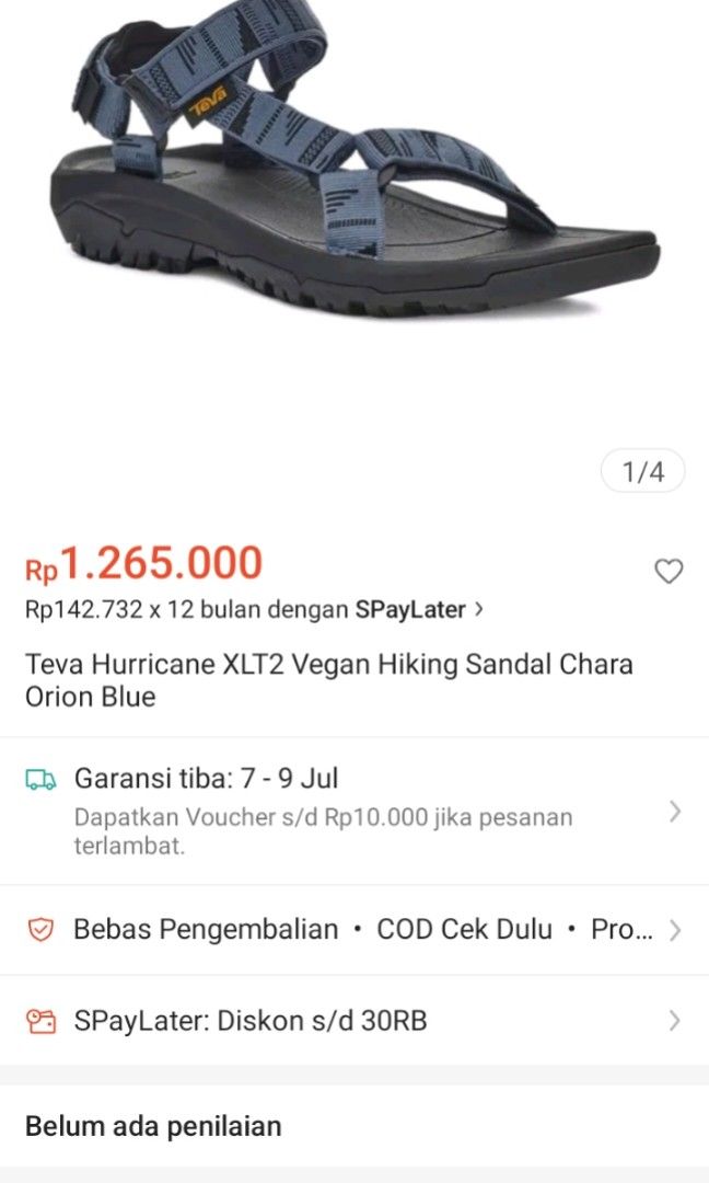 Sandal gunung Teva size 40