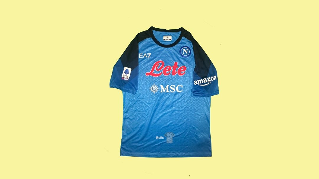 SSC Napoli 2022/23 EA7 Home with Victor Osimhen 9 Nameset Football
