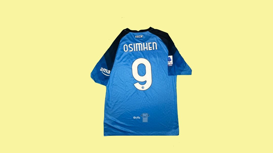 SSC Napoli 2022/23 EA7 Home with Victor Osimhen 9 Nameset Football