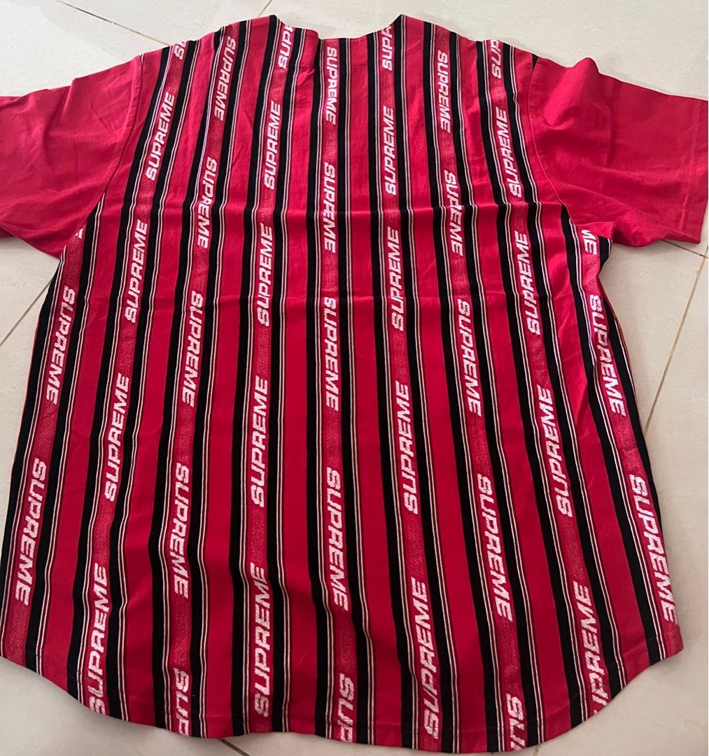 Supreme Jacquard Logo Baseball Jersey Urgent Sell price nego